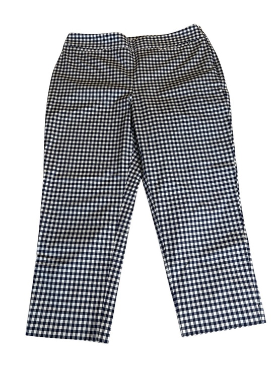 Talbots Pants - Talbots Slim Crop Preppy Gingham Pants in Navy Blue and White Size 10P